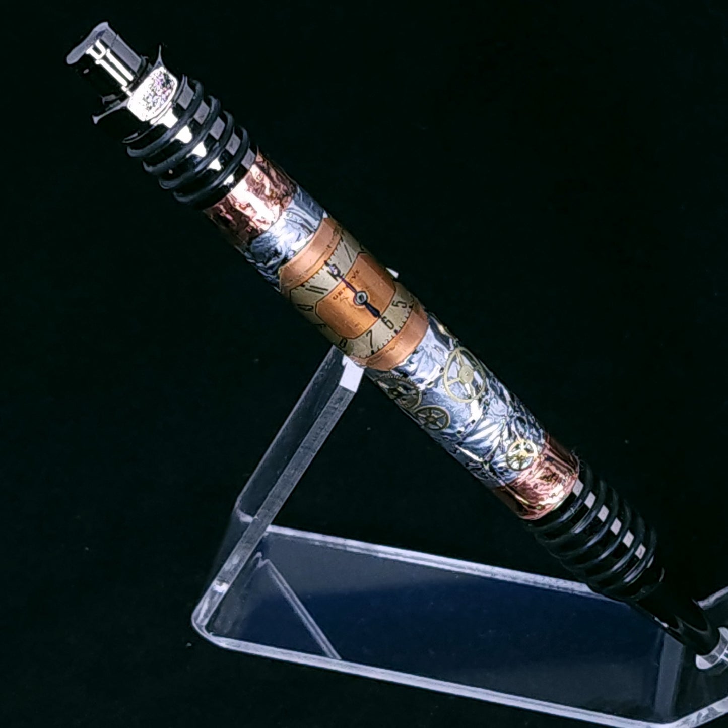 Steampunk Click Pen with Watch Parts