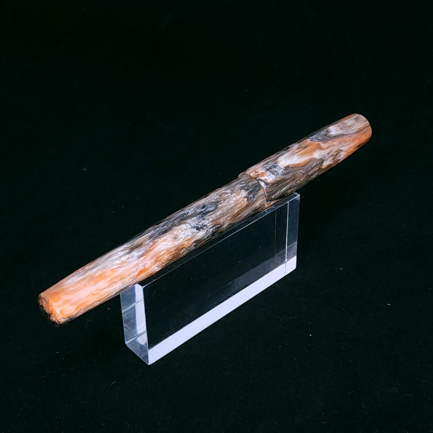 Orange Black Swirl Bespoke Fountain Pen