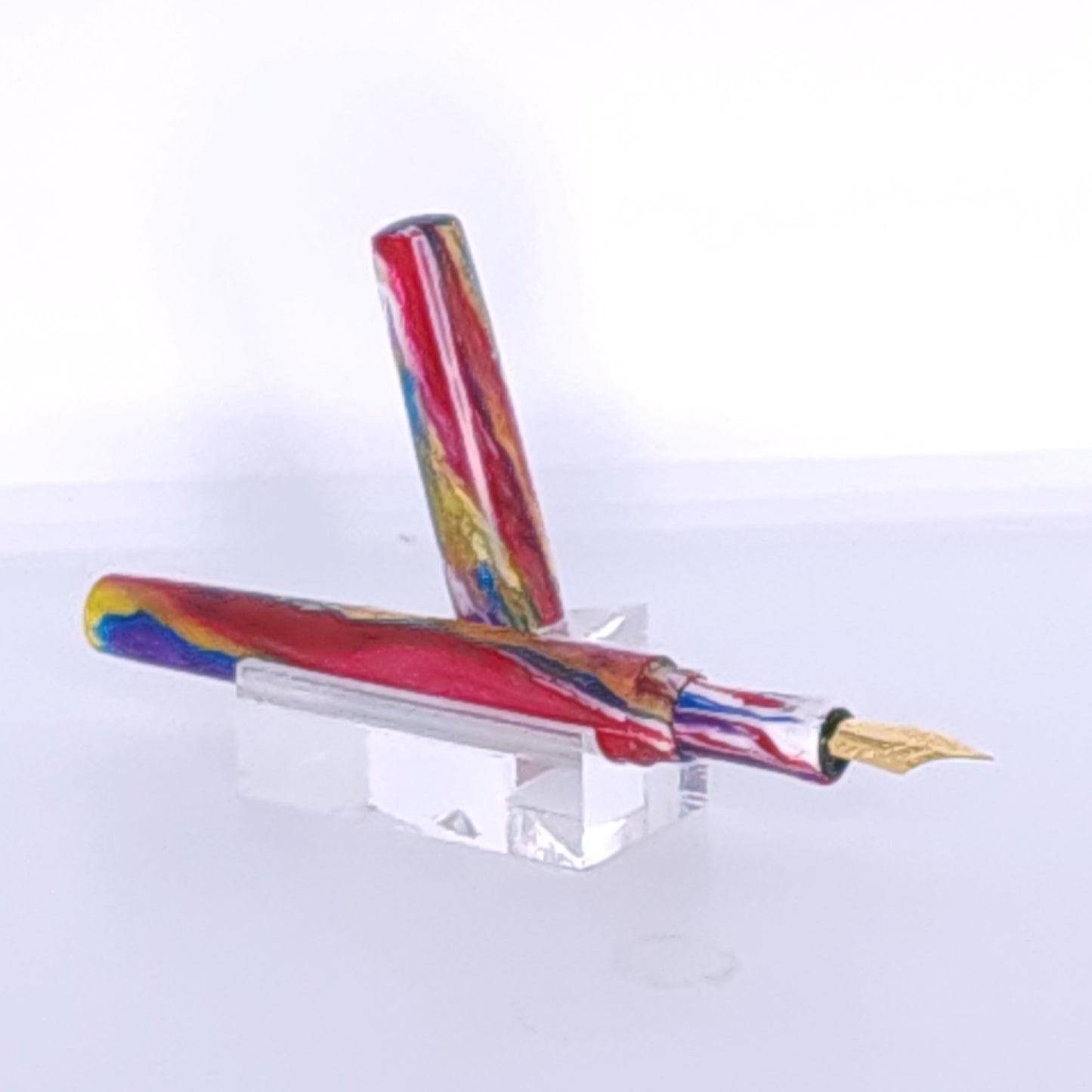 Red. White, Yellow Swirl Fountain Pen