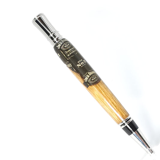 Oak Whiskey/ Rhodium Twist Pen 1018
