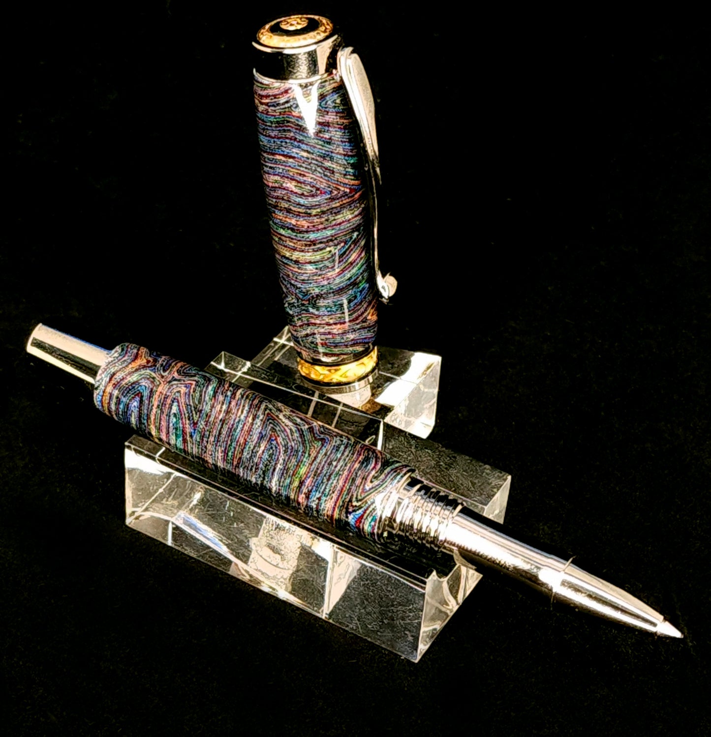 Blue with Pink Micarta Rollerball