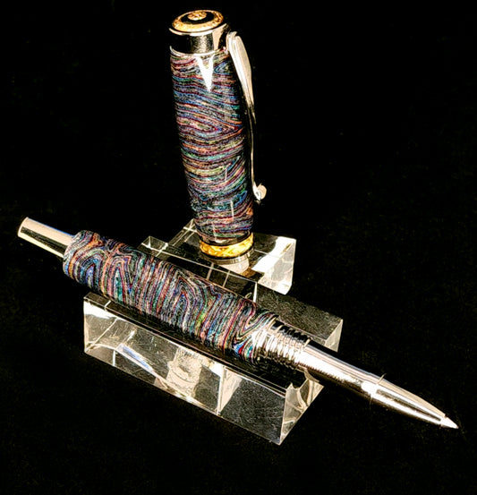 Blue with Pink Micarta Rollerball