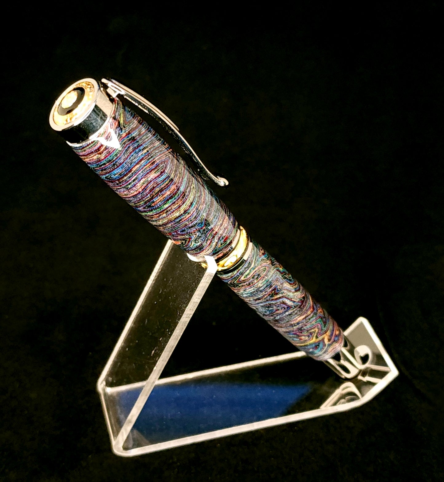 Blue with Pink Micarta Rollerball