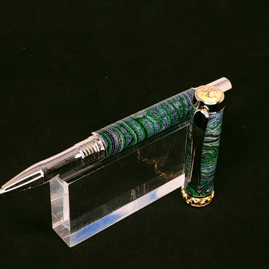 Green and Blue Micarta Rollerball