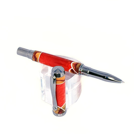 Orange with Gold Scallop Rollerball