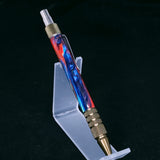 Poppy Red and Blue Swirl Click Pen