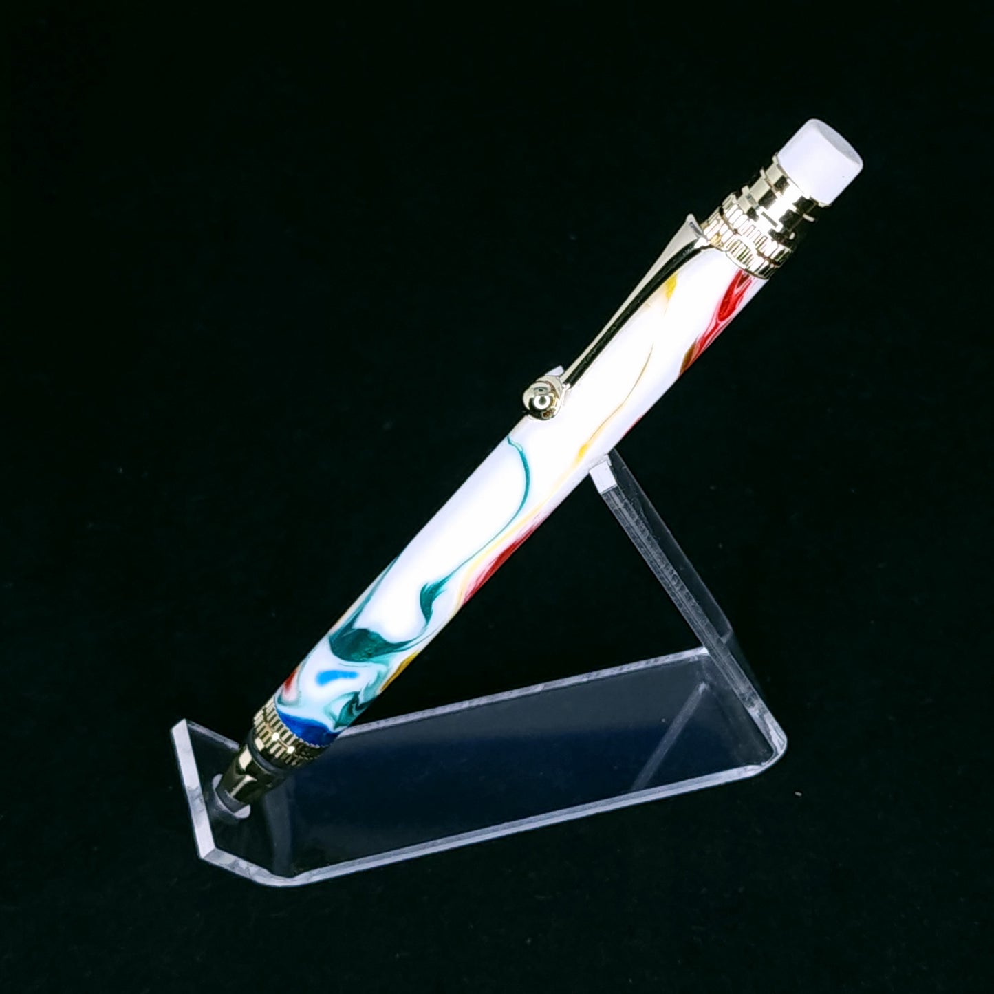 White/Candy Color Swirl Everlasting Pencil