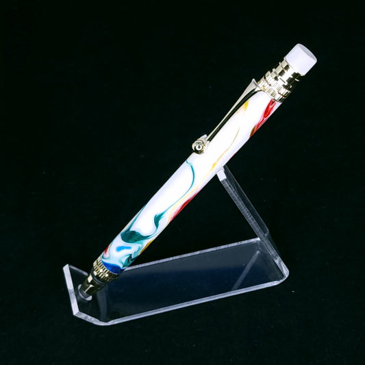 White/Candy Color Swirl Everlasting Pencil