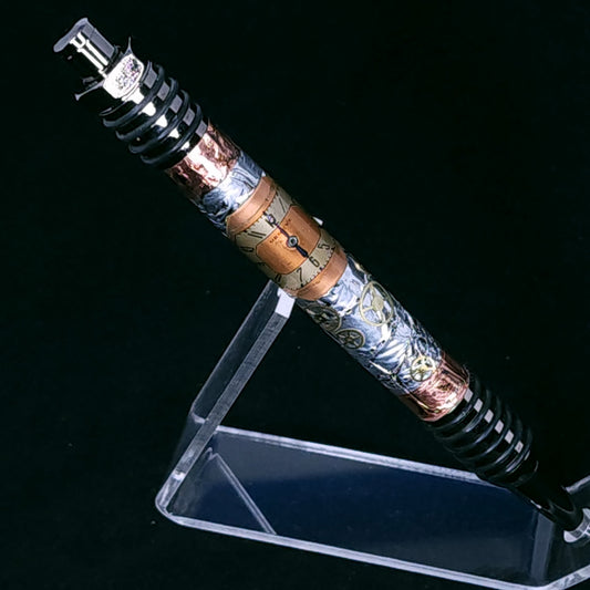 Steampunk Click Pen with Watch Parts