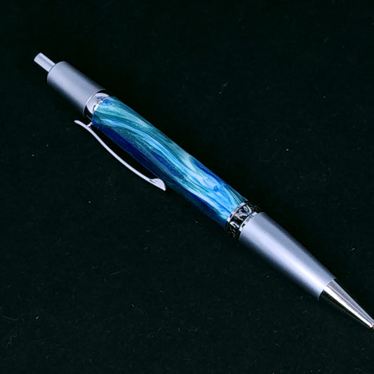 Blue/Green Swirl Click Pen