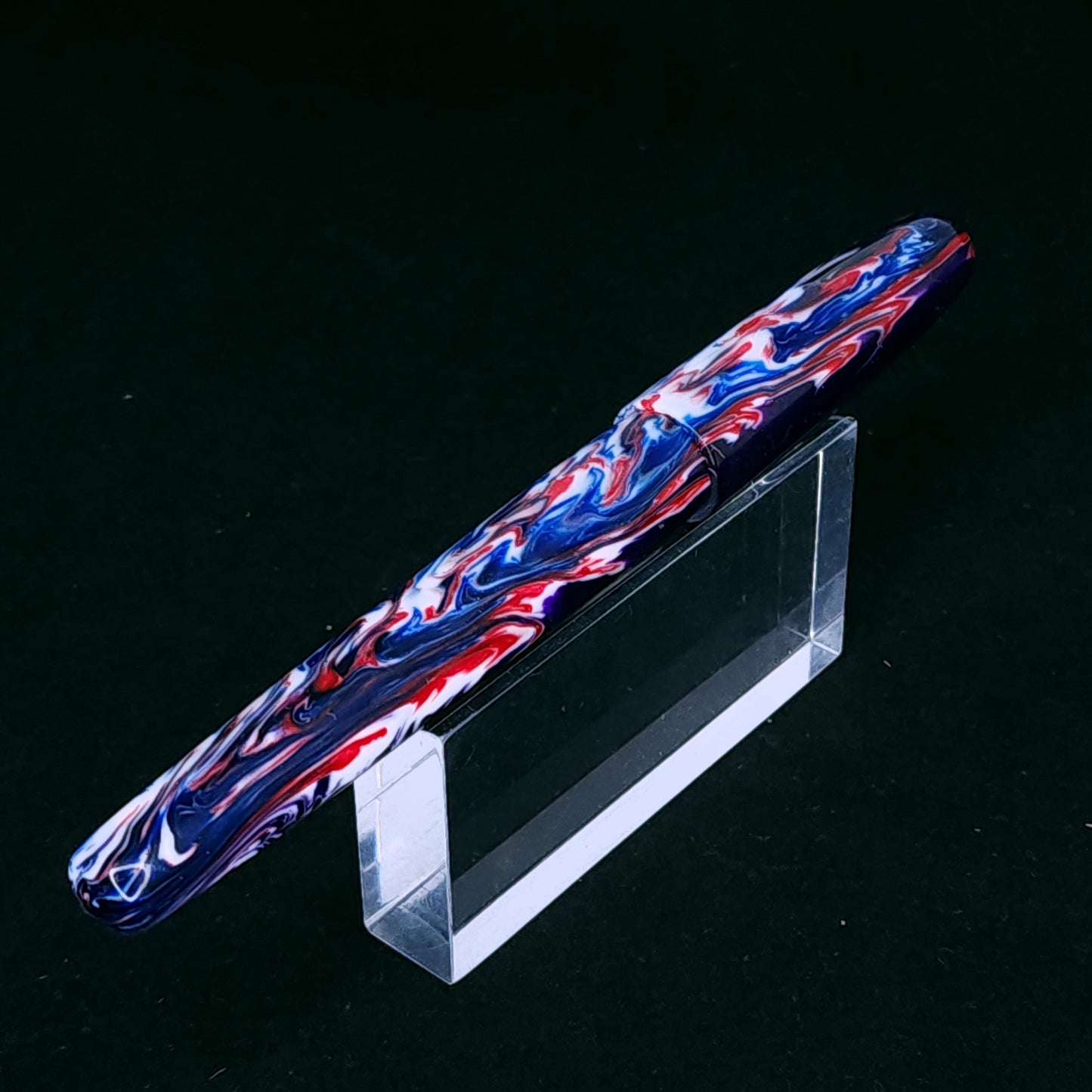 Red, White, Indigo Swirl Bespoke Fountain Pen