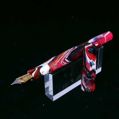 Red, Black, White Bespoke Fountain Pen