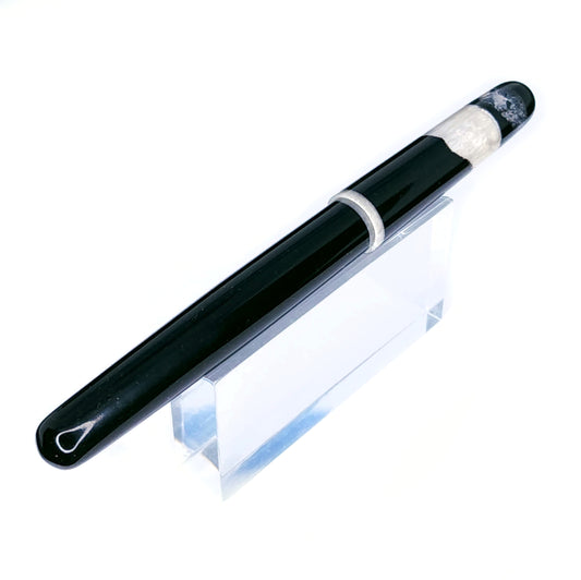 Ebony and White Resin Bespoke Fountain Pen