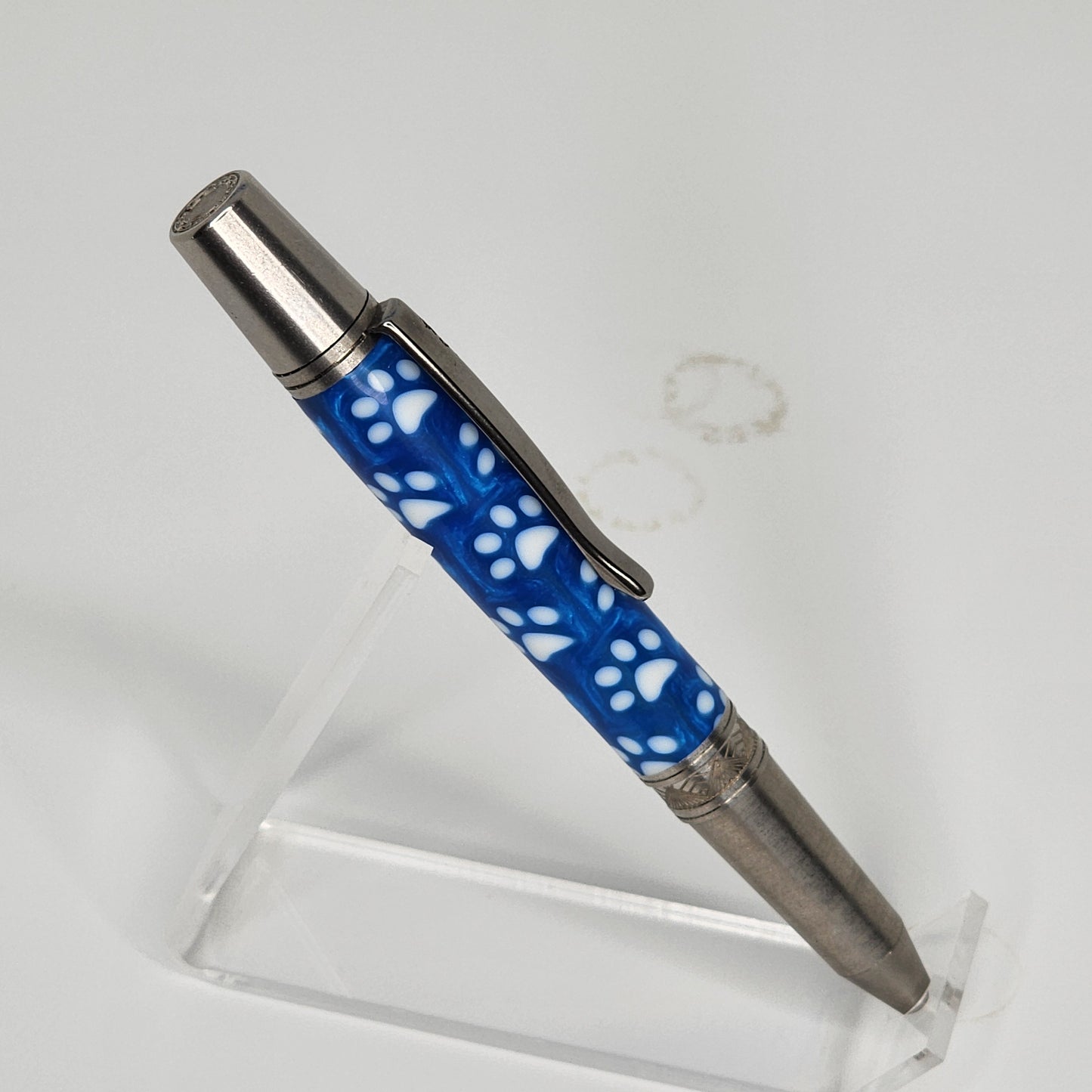 Blue dog paw/ stainless steel