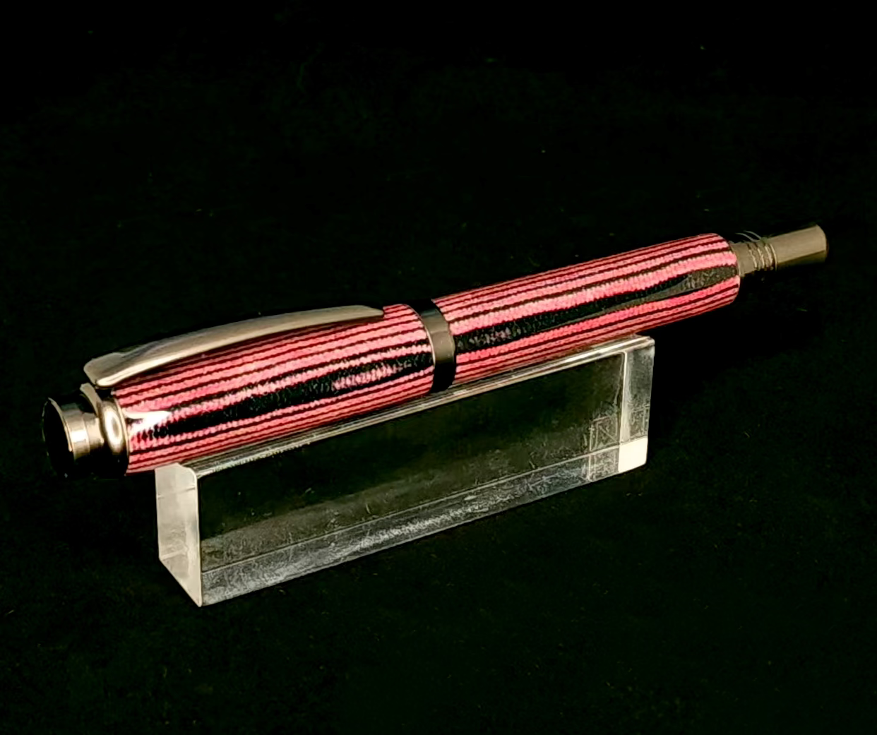 Pink and Black Micarta Rollerball