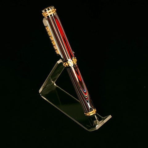 Fordite Rollerball with 22 Karat Gold Accents