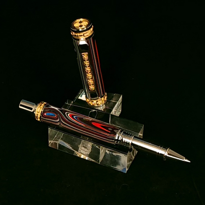 Fordite Rollerball with 22 Karat Gold Accents