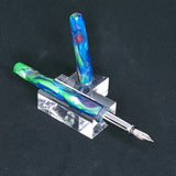 Blue/Green Swirl Bespoke Fountain Pen w/18K Gold Nib