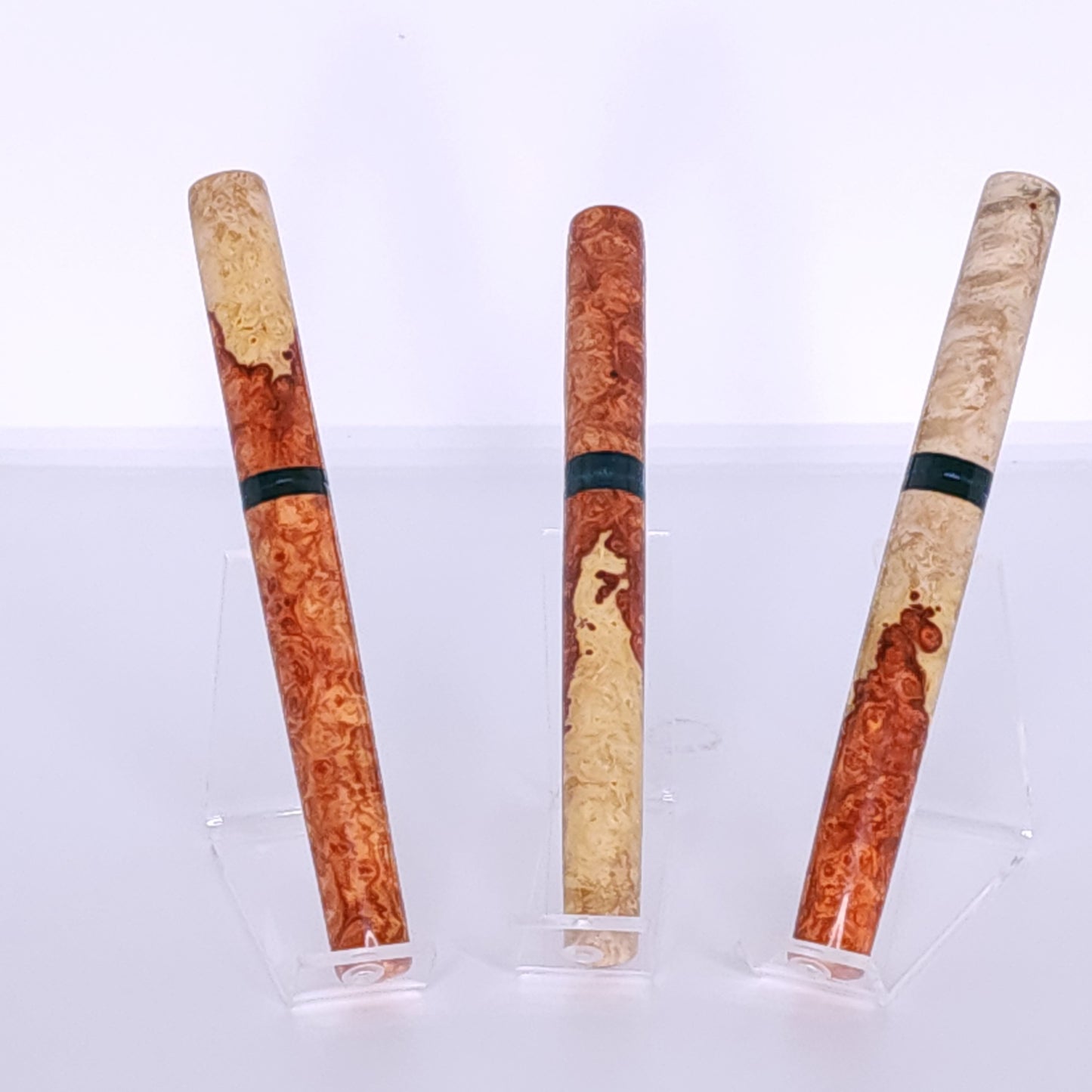Red and Gold Amboyna Burl Fountain Pen