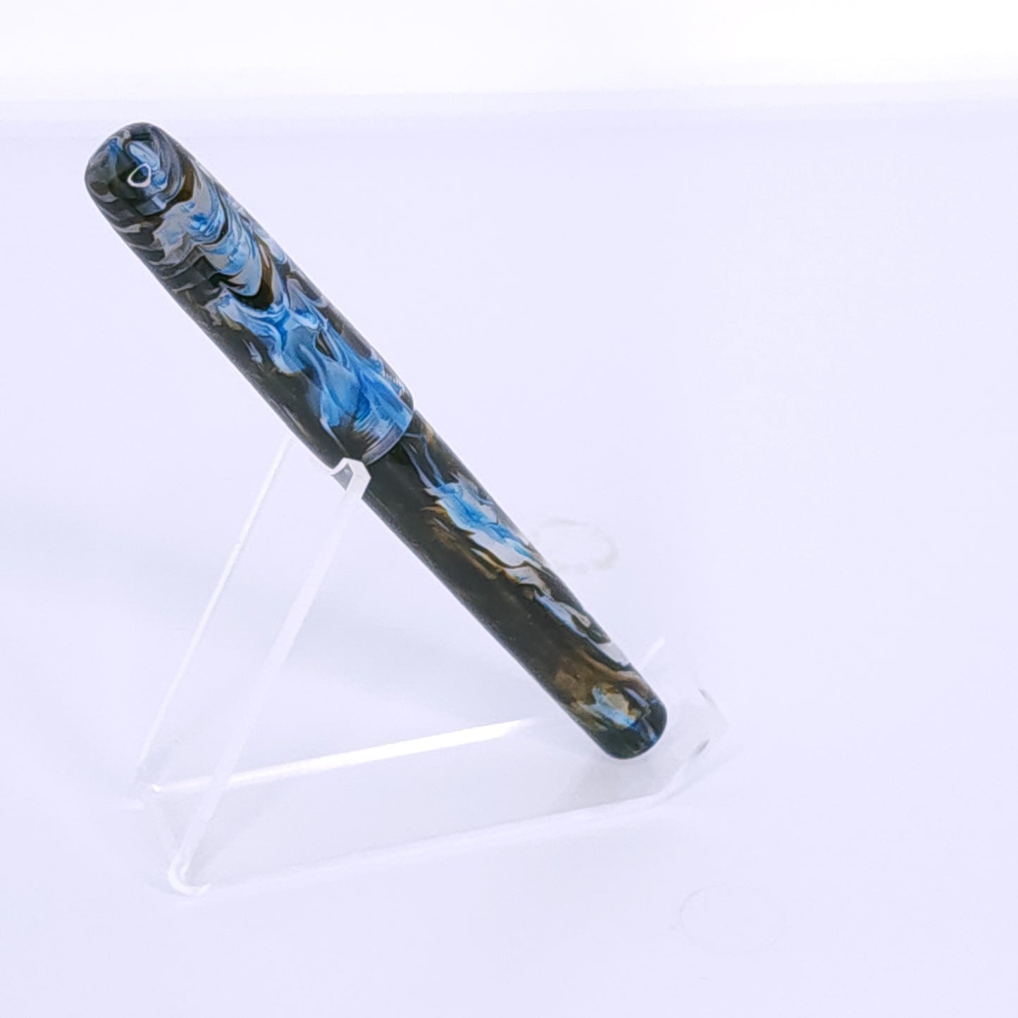 Dark Brown Blue Fountain Pen