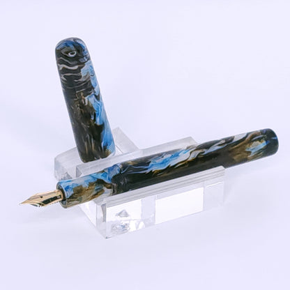 Dark Brown Blue Fountain Pen