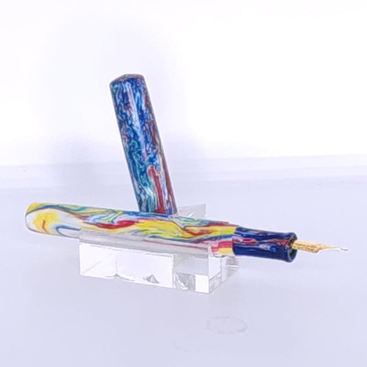 Red. White, Yellow Swirl Fountain Pen