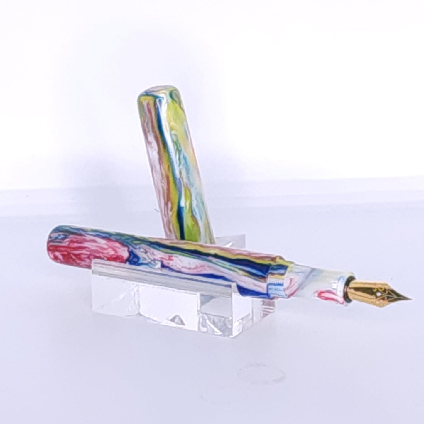 Red. White, Yellow Swirl Fountain Pen